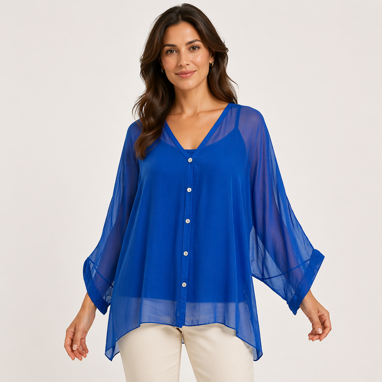 Marnie Silk Oversized Button up Blouse size12-20 - Image 5