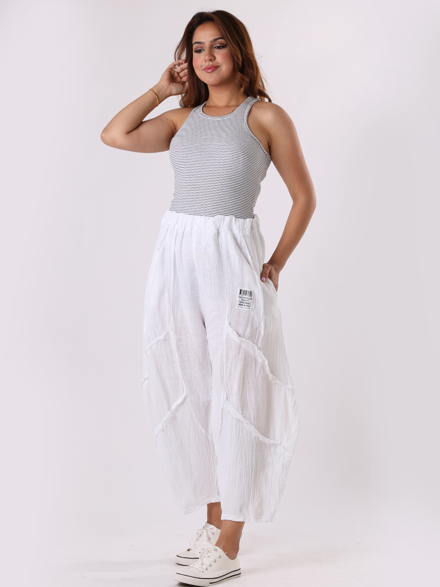 Lina Hareem Linen Frayed Edge Trousers size 12-16