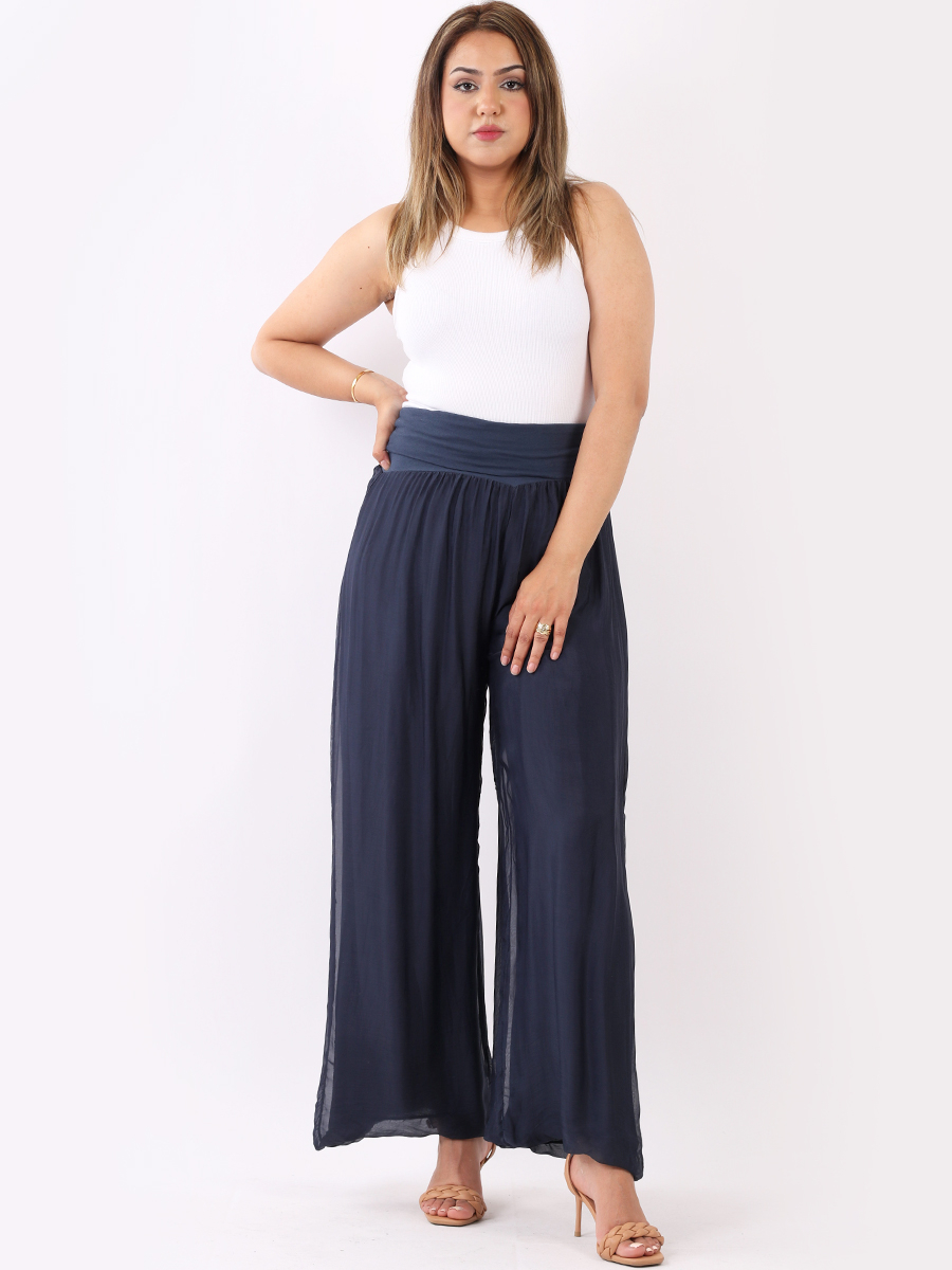 Leora Silk puffball Hem Floaty Trousers size 10-16 - Image 14