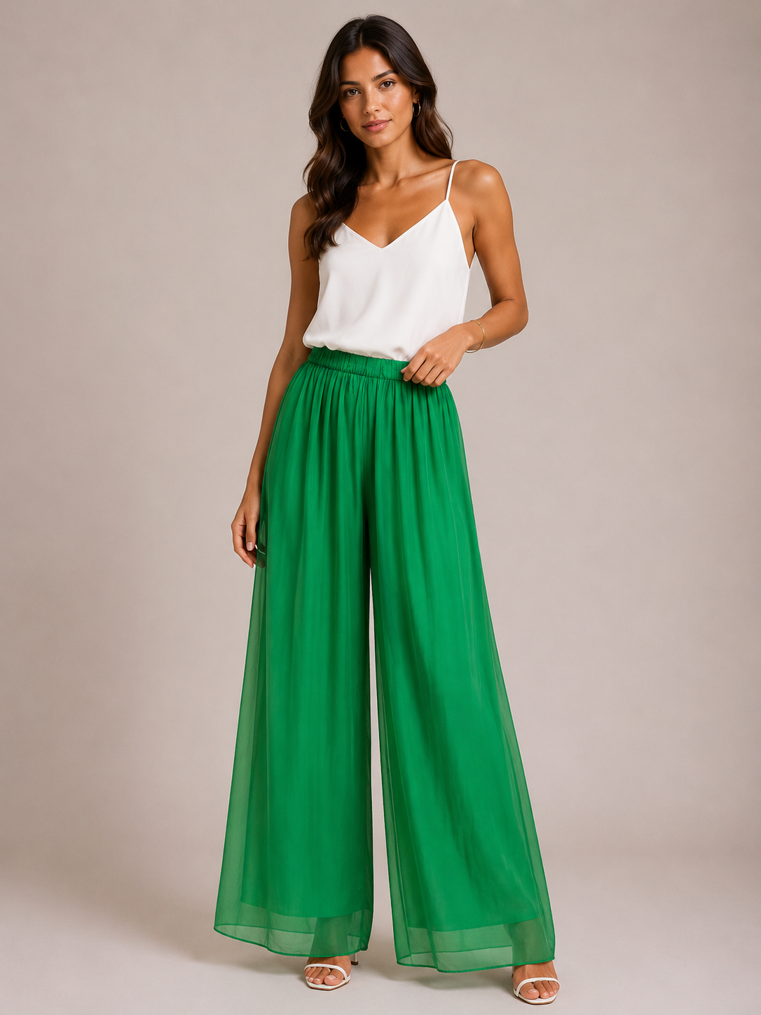 Lette Silk Floaty Palazzo Trousers size 14-20 - Image 13