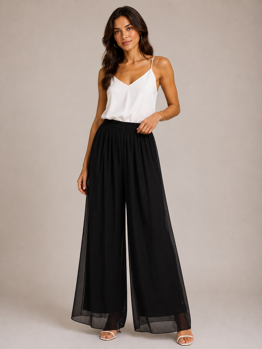 Lette Silk Floaty Palazzo Trousers size 14-20 - Image 12