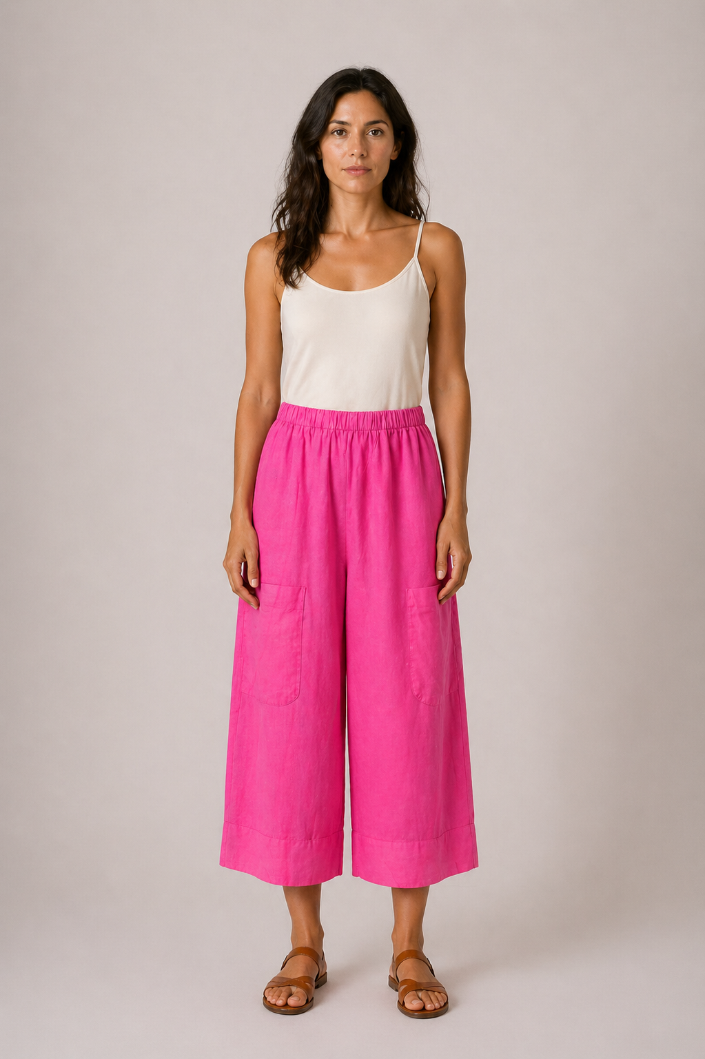 Julia Linen Short Cropped Baggy Trousers size 12-20 - Image 12