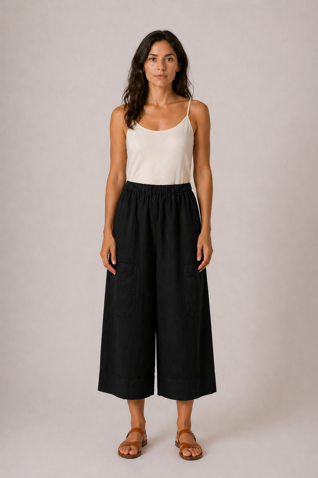 Julia Linen Short Cropped Baggy Trousers size 12-20 - Image 13