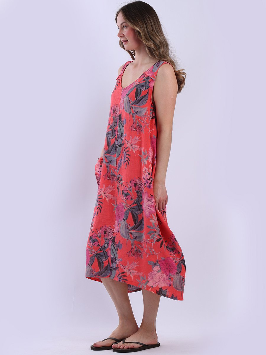 Corina Linen Sleeveless Dress 16-20 - Image 3