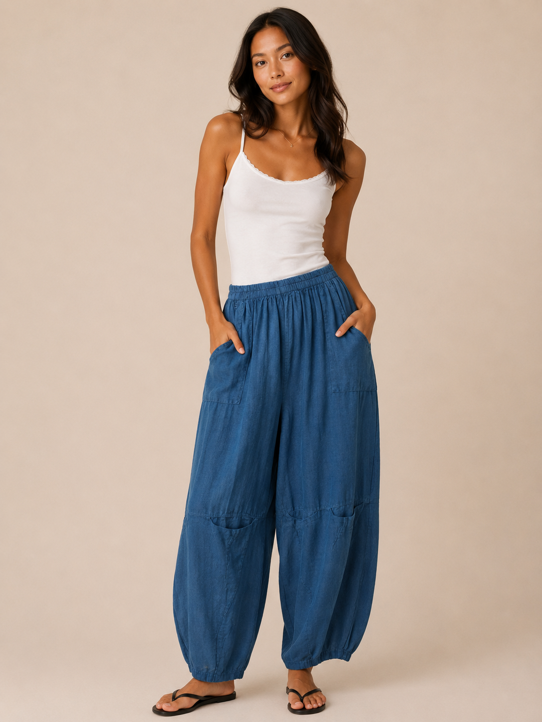 Renata Linen Cocoon/Barrel Leg Trousers sizes 16-18 & 20-22 & 22-24 - Image 4