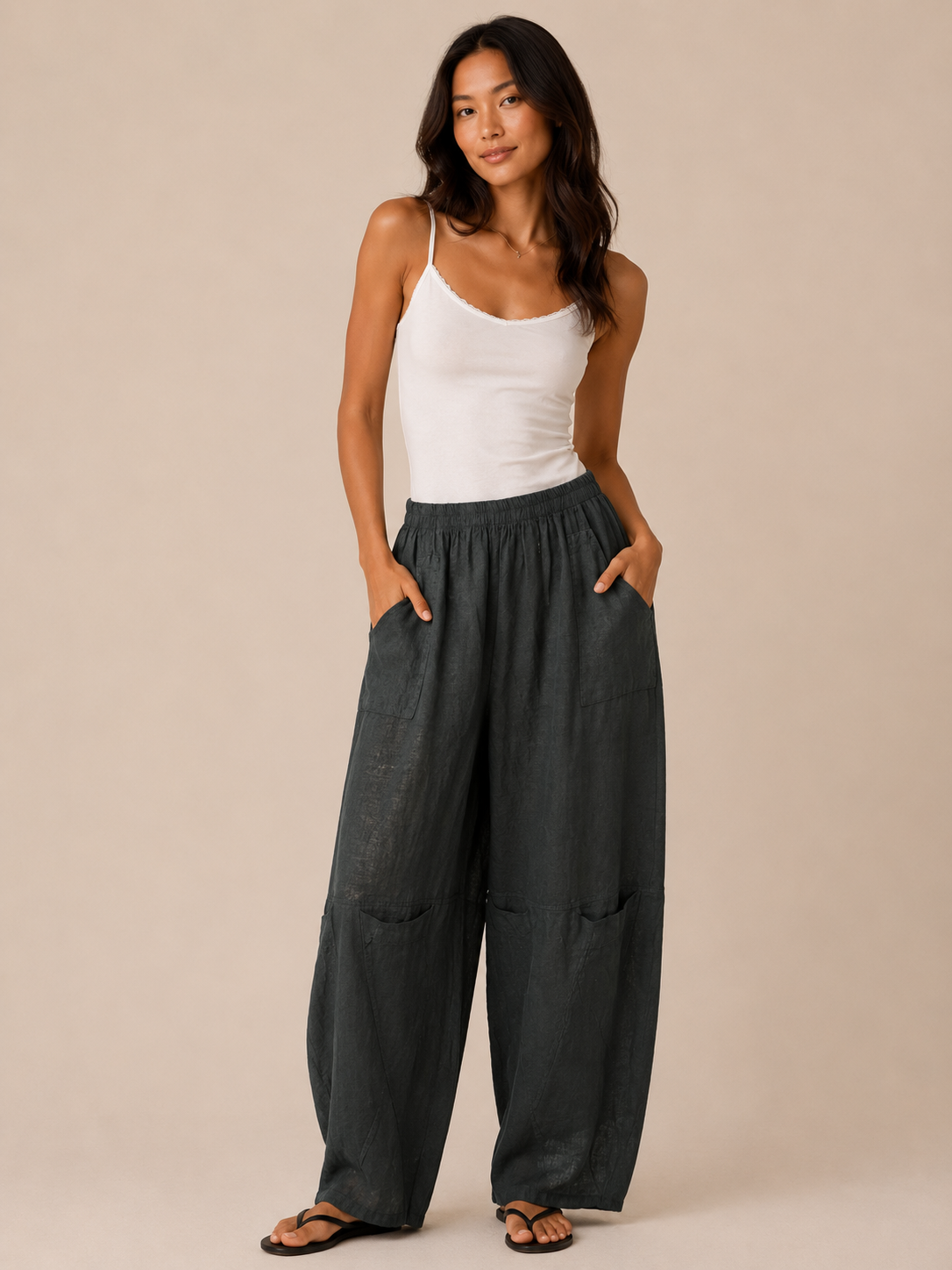 Renata Linen Cocoon/Barrel Leg Trousers sizes 16-18 & 20-22 & 22-24 - Image 7