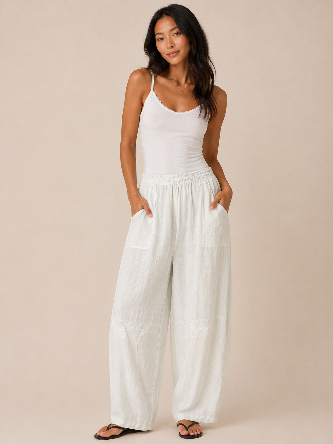 Renata Linen Cocoon/Barrel Leg Trousers sizes 16-18 & 20-22 & 22-24 - Image 2