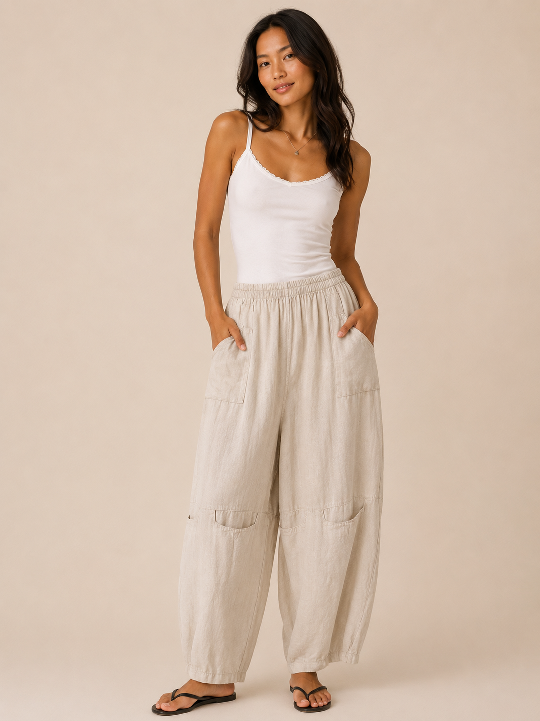 Renata Linen Cocoon/Barrel Leg Trousers sizes 16-18 & 20-22 & 22-24 - Image 3