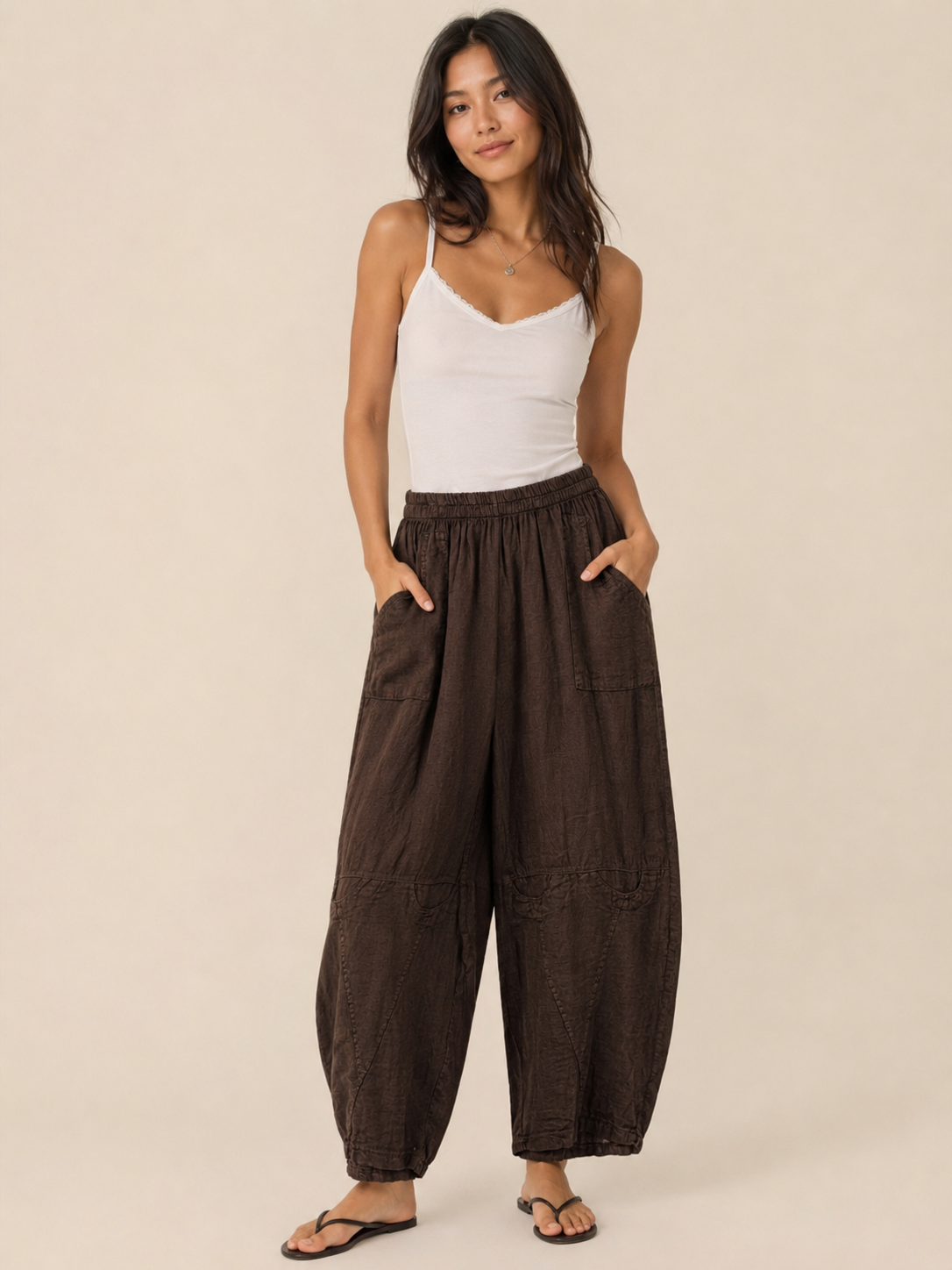 Renata Linen Cocoon/Barrel Leg Trousers sizes 16-18 & 20-22 & 22-24 - Image 6