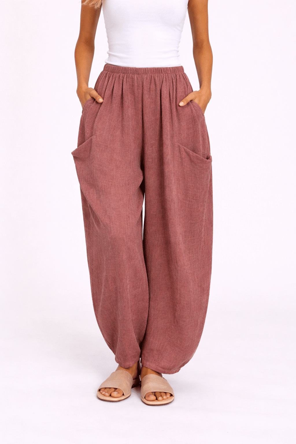 Delta Linen Mix Cocoon/Barrel Style Trousers 10-16 Sea Salt Collection - Image 3