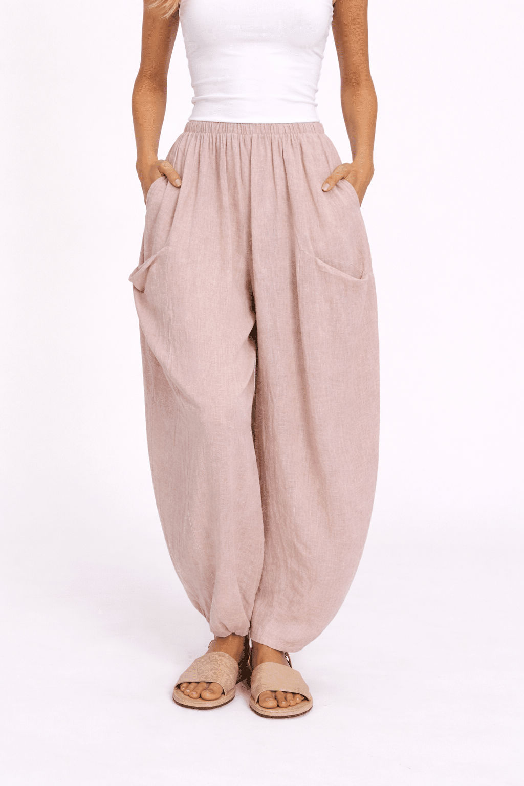 Delta Linen Mix Cocoon/Barrel Style Trousers 10-16 Sea Salt Collection - Image 6