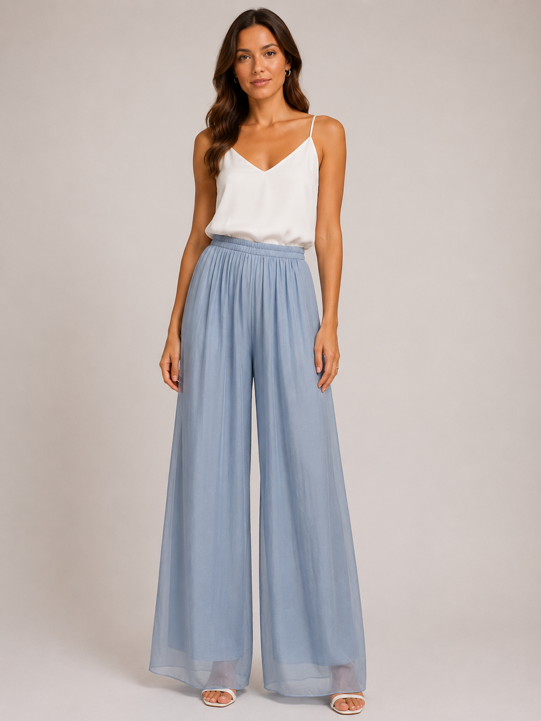 Lette Silk Floaty Palazzo Trousers size 14-20 - Image 2