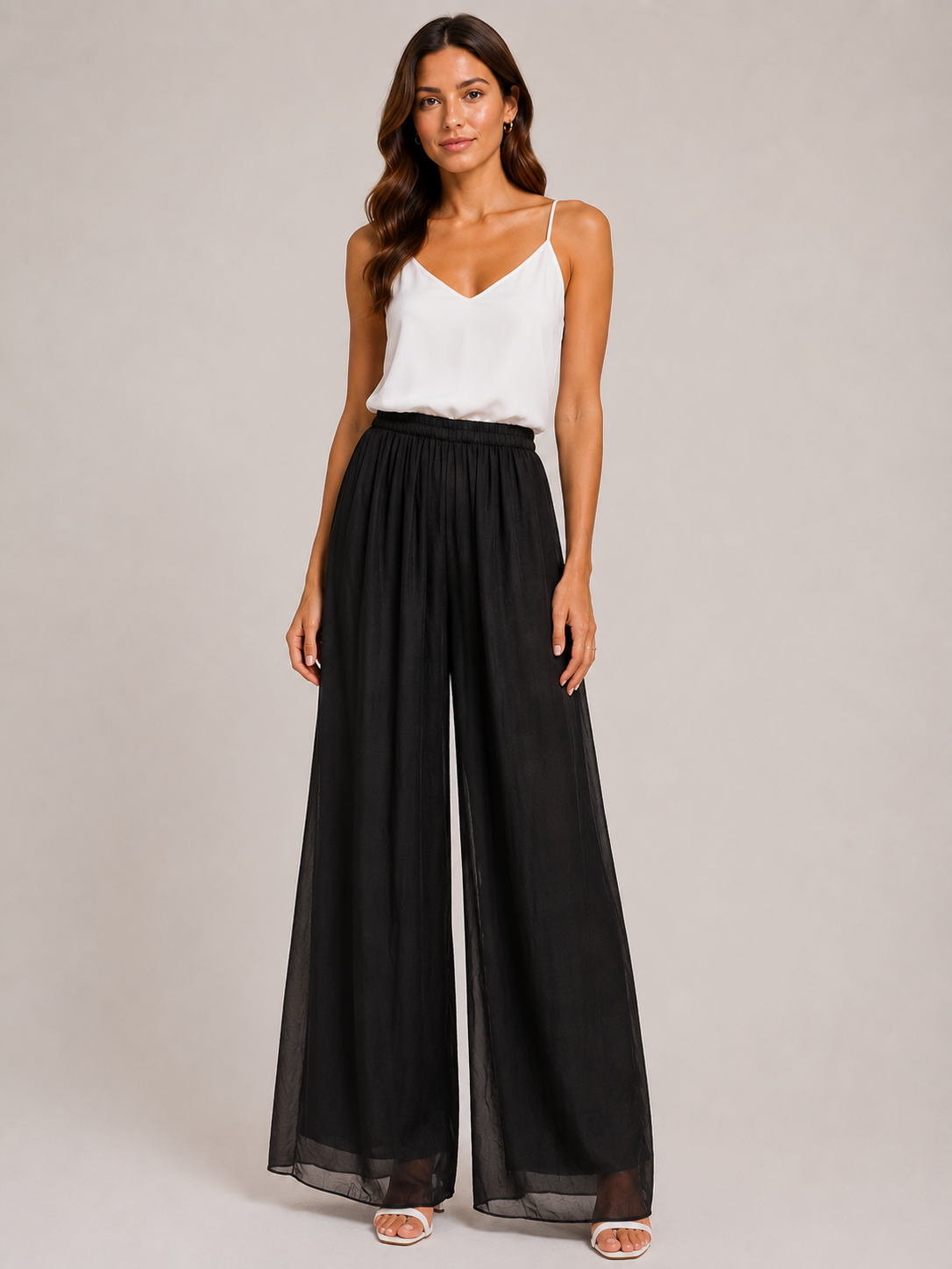 Lette Silk Floaty Palazzo Trousers size 14-20 - Image 5