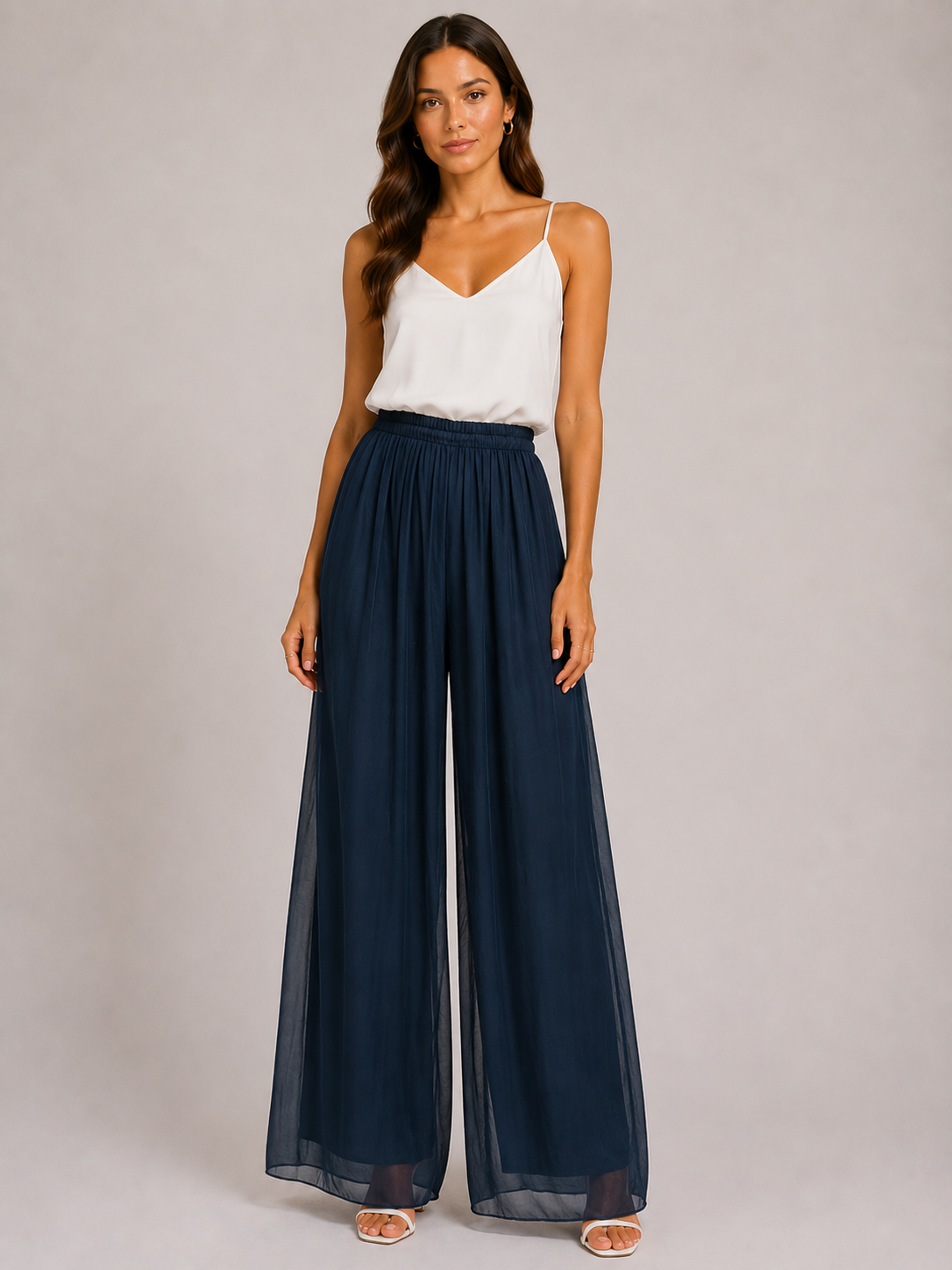 Lette Silk Floaty Palazzo Trousers size 14-20 - Image 10