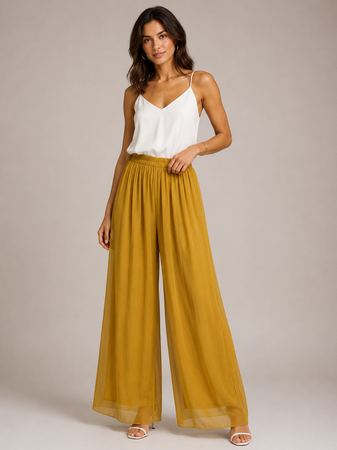 Lette Silk Floaty Palazzo Trousers size 14-20 - Image 3
