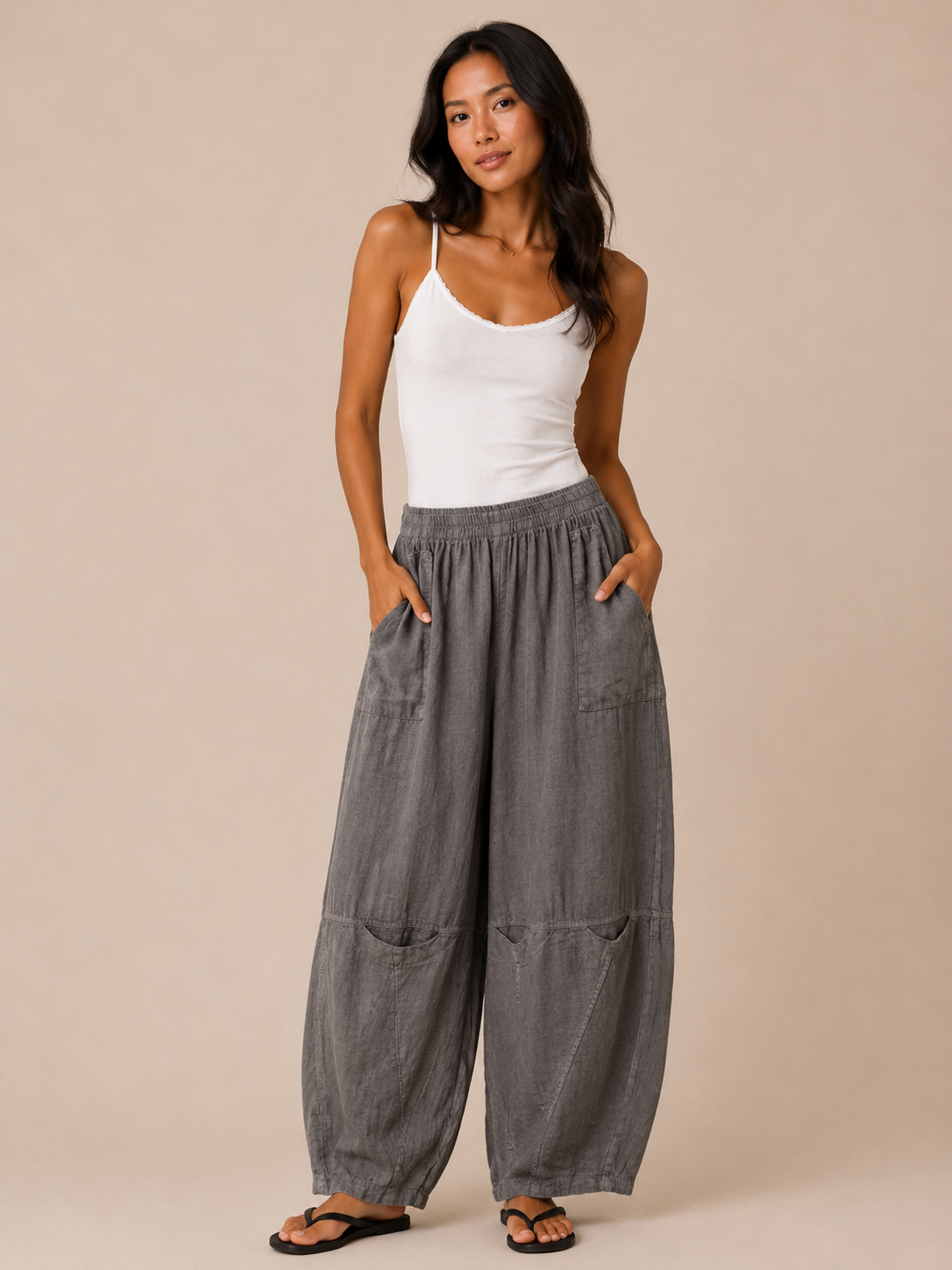 Renata Linen Cocoon/Barrel Leg Trousers sizes 16-18 & 20-22 & 22-24 - Image 10