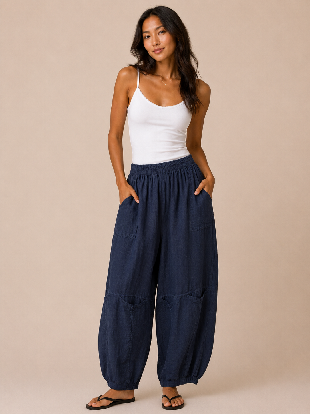 Renata Linen Cocoon/Barrel Leg Trousers sizes 16-18 & 20-22 & 22-24 - Image 9