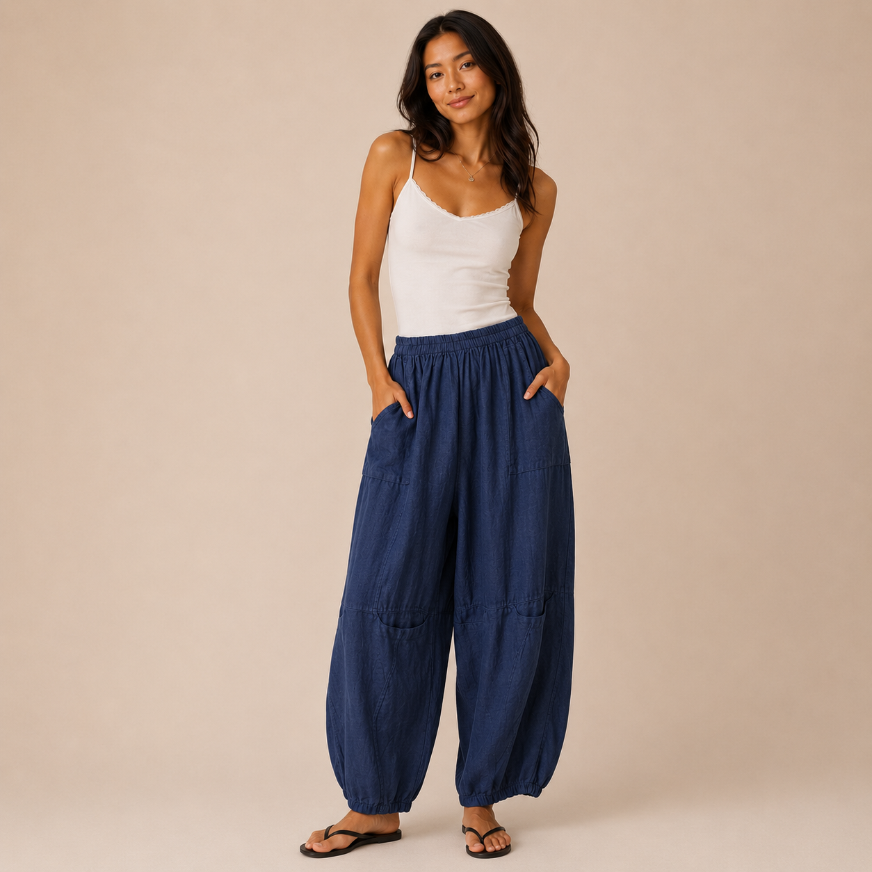 Renata Linen Cocoon/Barrel Leg Trousers sizes 16-18 & 20-22 & 22-24