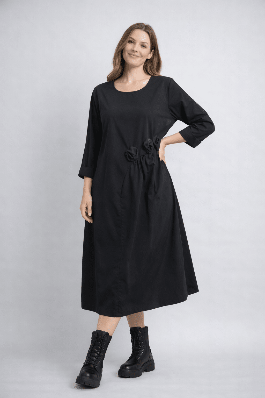 Rosa Simple Cotton Corsage Feature Dress 14-16 - Image 5