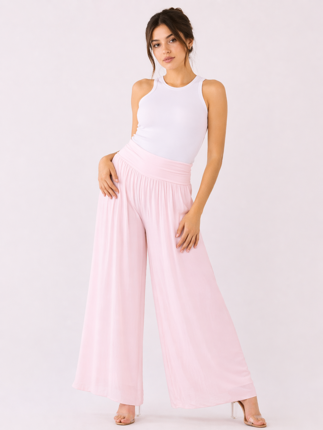 Leora Silk puffball Hem Floaty Trousers size 10-16 - Image 7