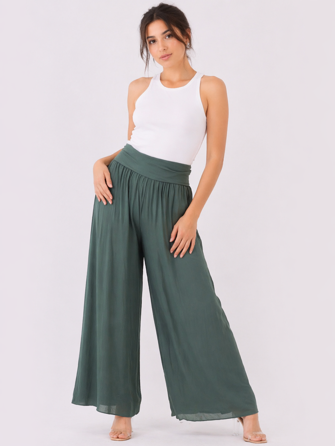 Leora Silk puffball Hem Floaty Trousers size 10-16 - Image 5