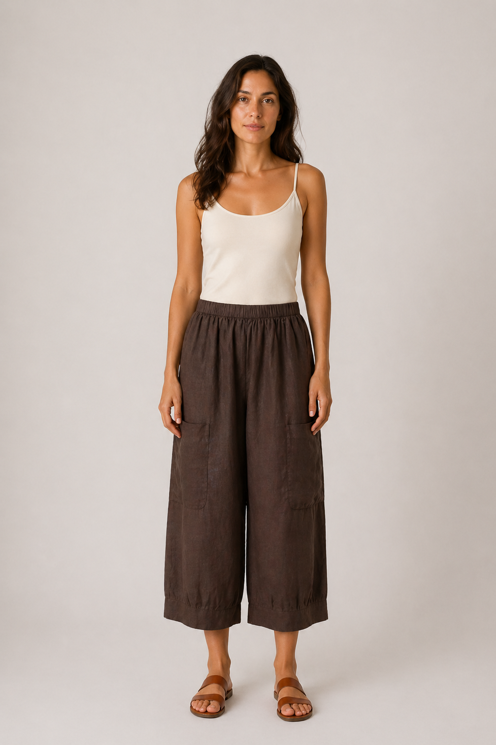 Julia Linen Short Cropped Baggy Trousers size 12-20 - Image 10