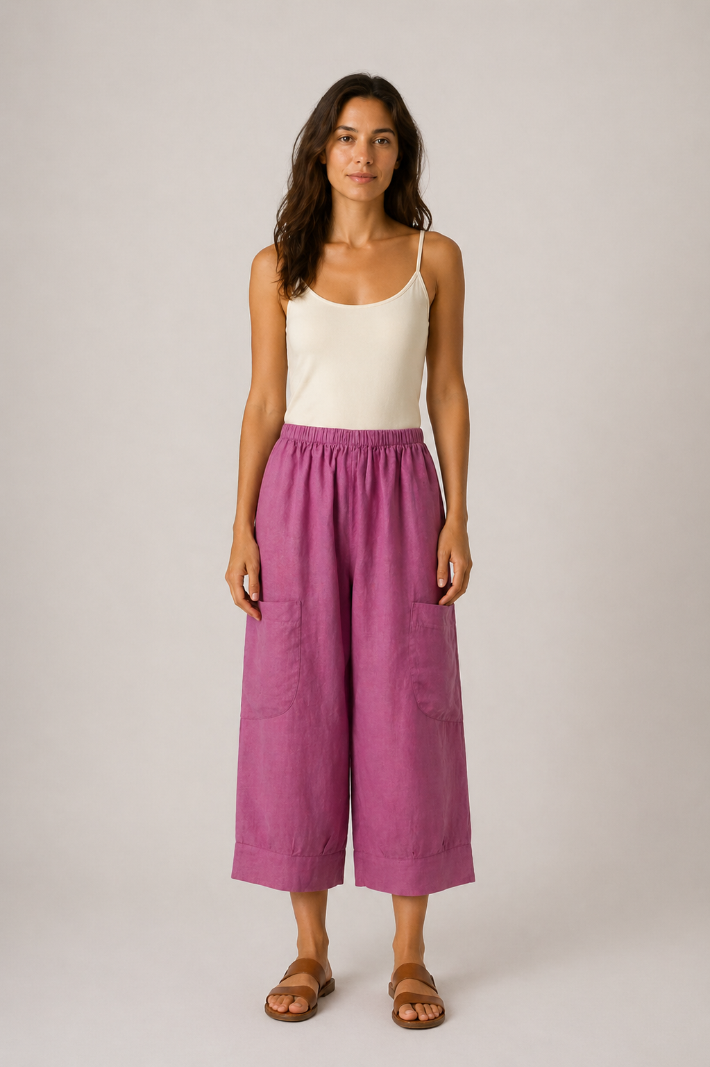 Julia Linen Short Cropped Baggy Trousers size 12-20 - Image 9