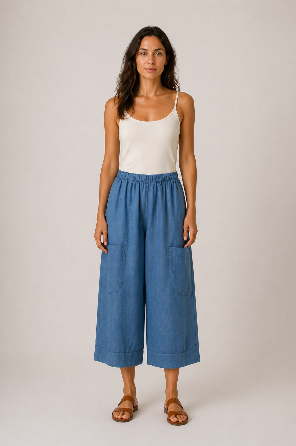 Julia Linen Short Cropped Baggy Trousers size 12-20 - Image 8
