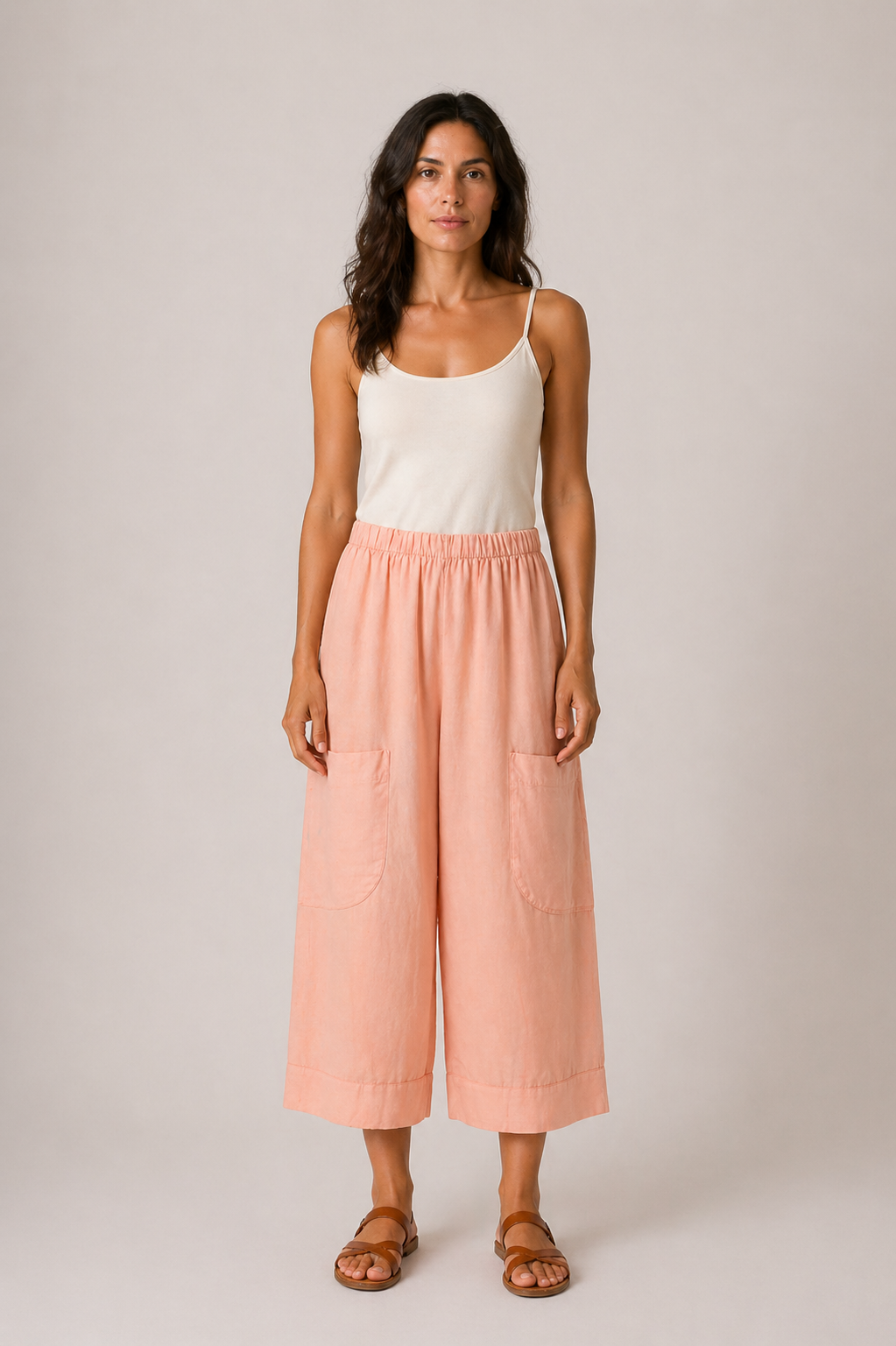 Julia Linen Short Cropped Baggy Trousers size 12-20 - Image 6