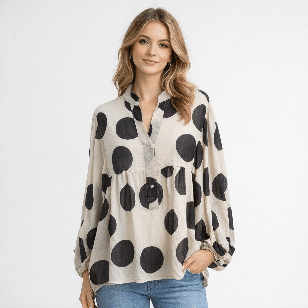Delino Large Polka Dot Print Blouse 14-20