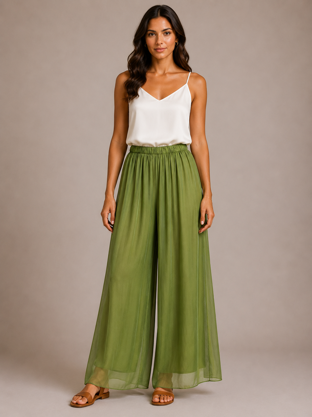 Lette Silk Floaty Palazzo Trousers size 14-20 - Image 9