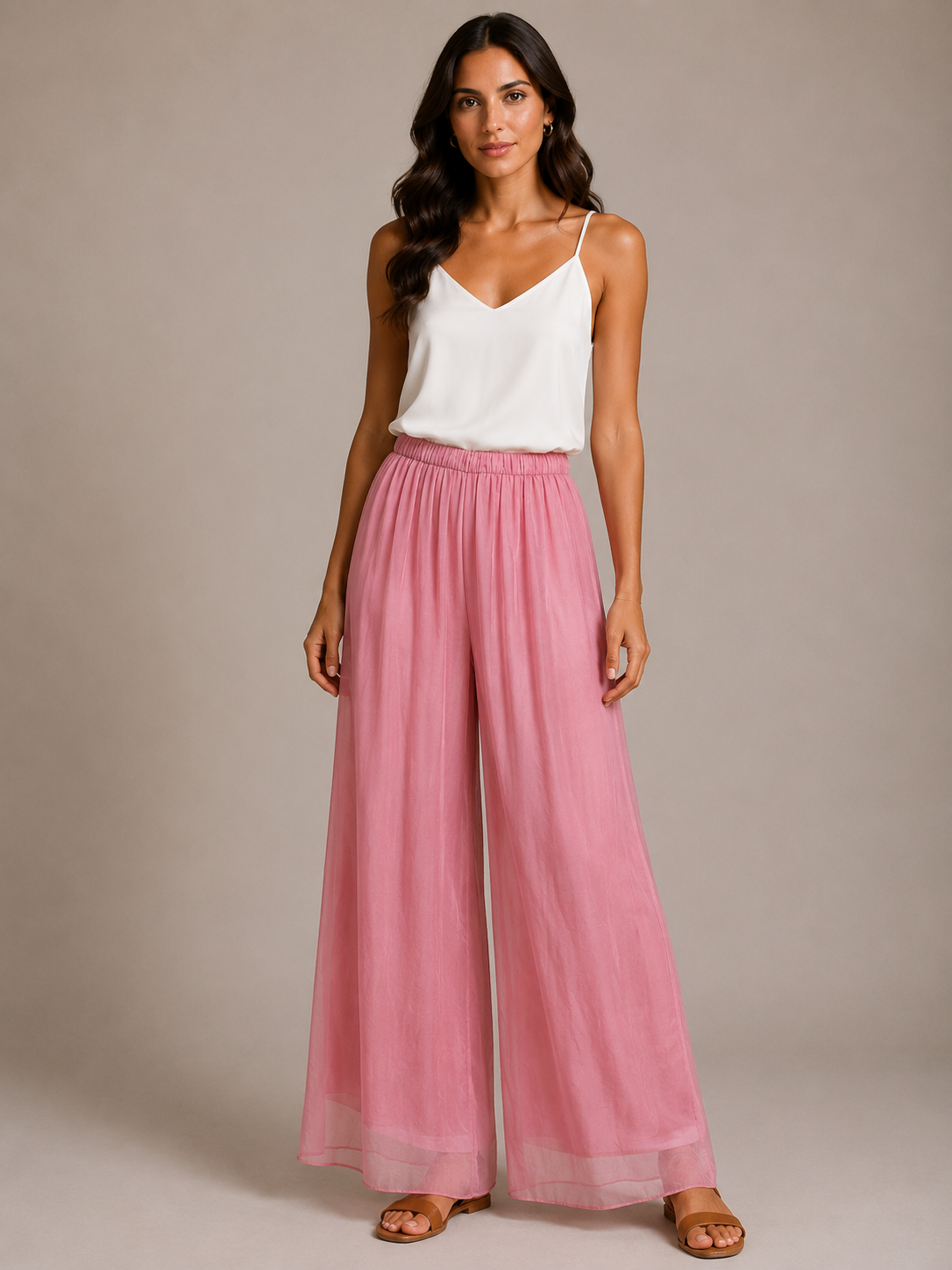 Lette Silk Floaty Palazzo Trousers size 14-20 - Image 8