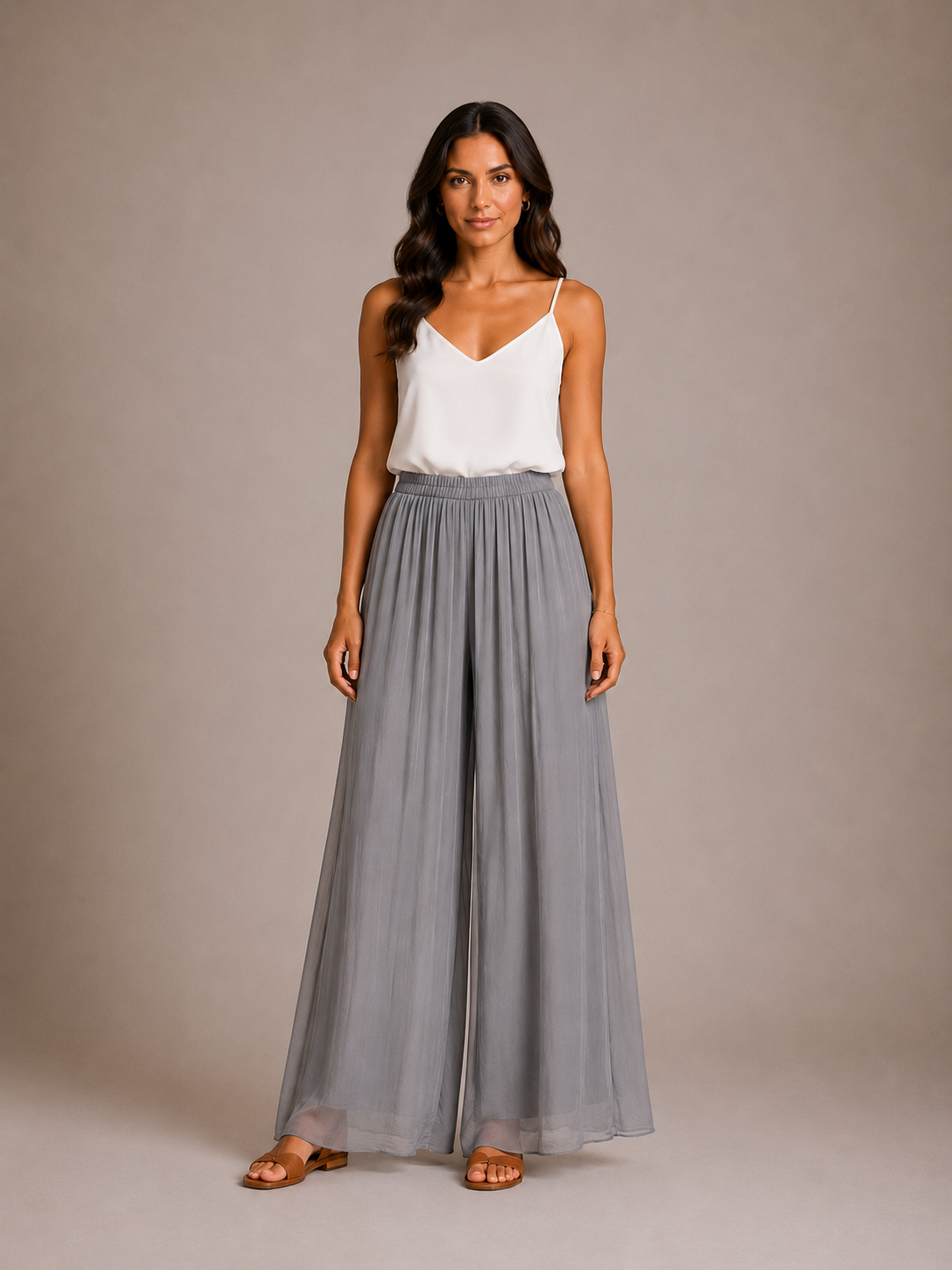 Lette Silk Floaty Palazzo Trousers size 14-20 - Image 17