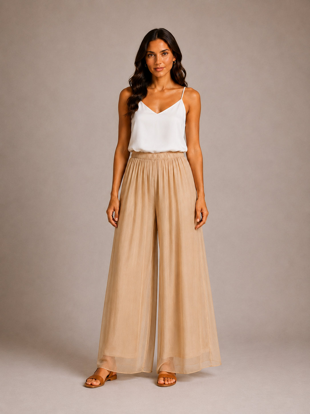 Lette Silk Floaty Palazzo Trousers size 14-20 - Image 16