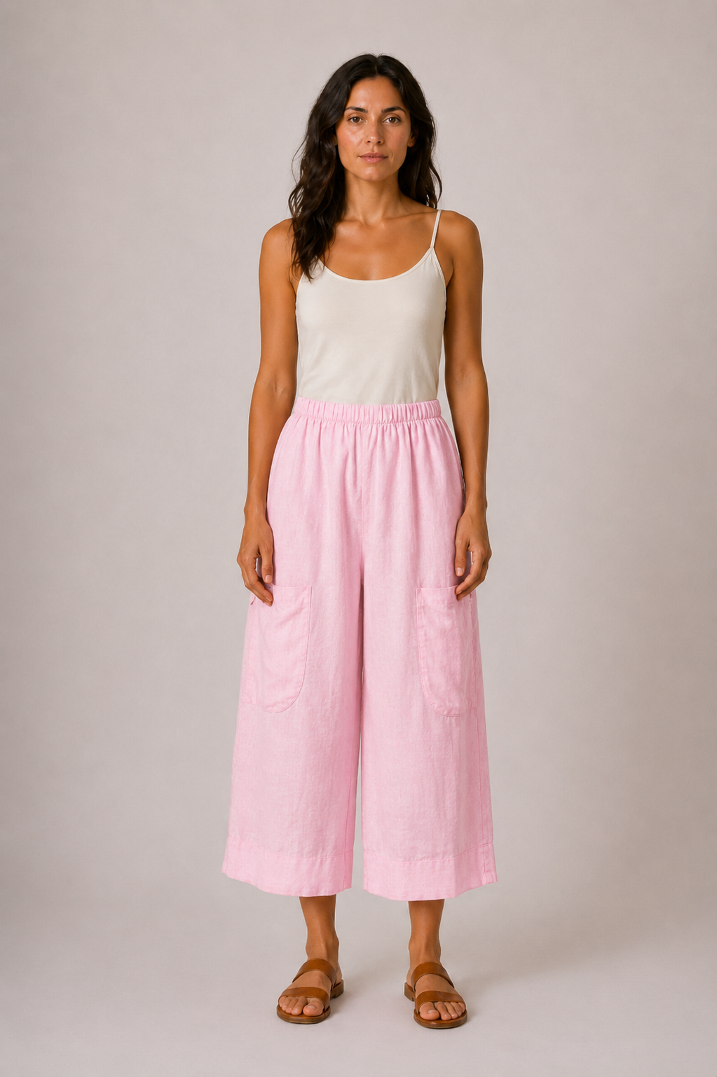Julia Linen Short Cropped Baggy Trousers size 12-20 - Image 14