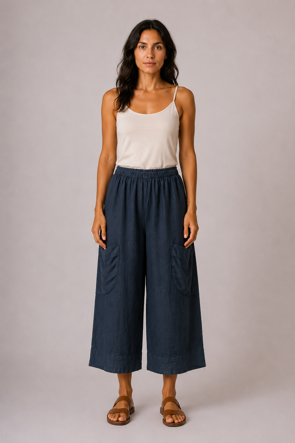 Julia Linen Short Cropped Baggy Trousers size 12-20 - Image 17