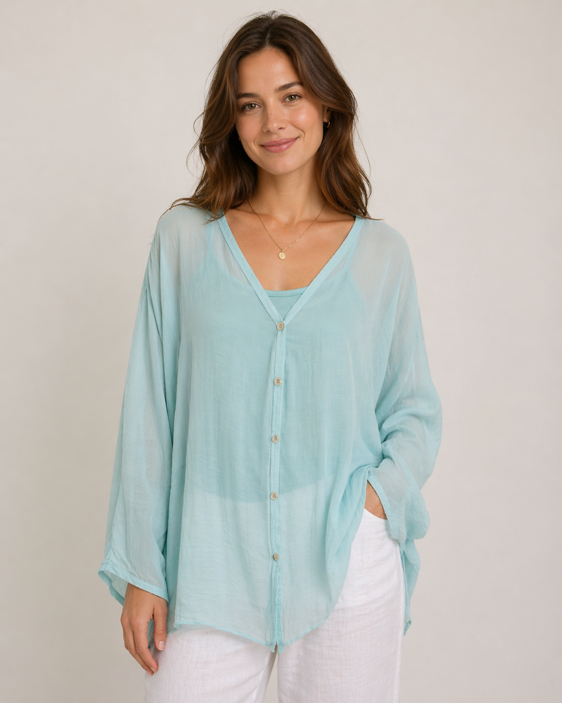 Marnie Silk Oversized Button up Blouse size12-20 - Image 6