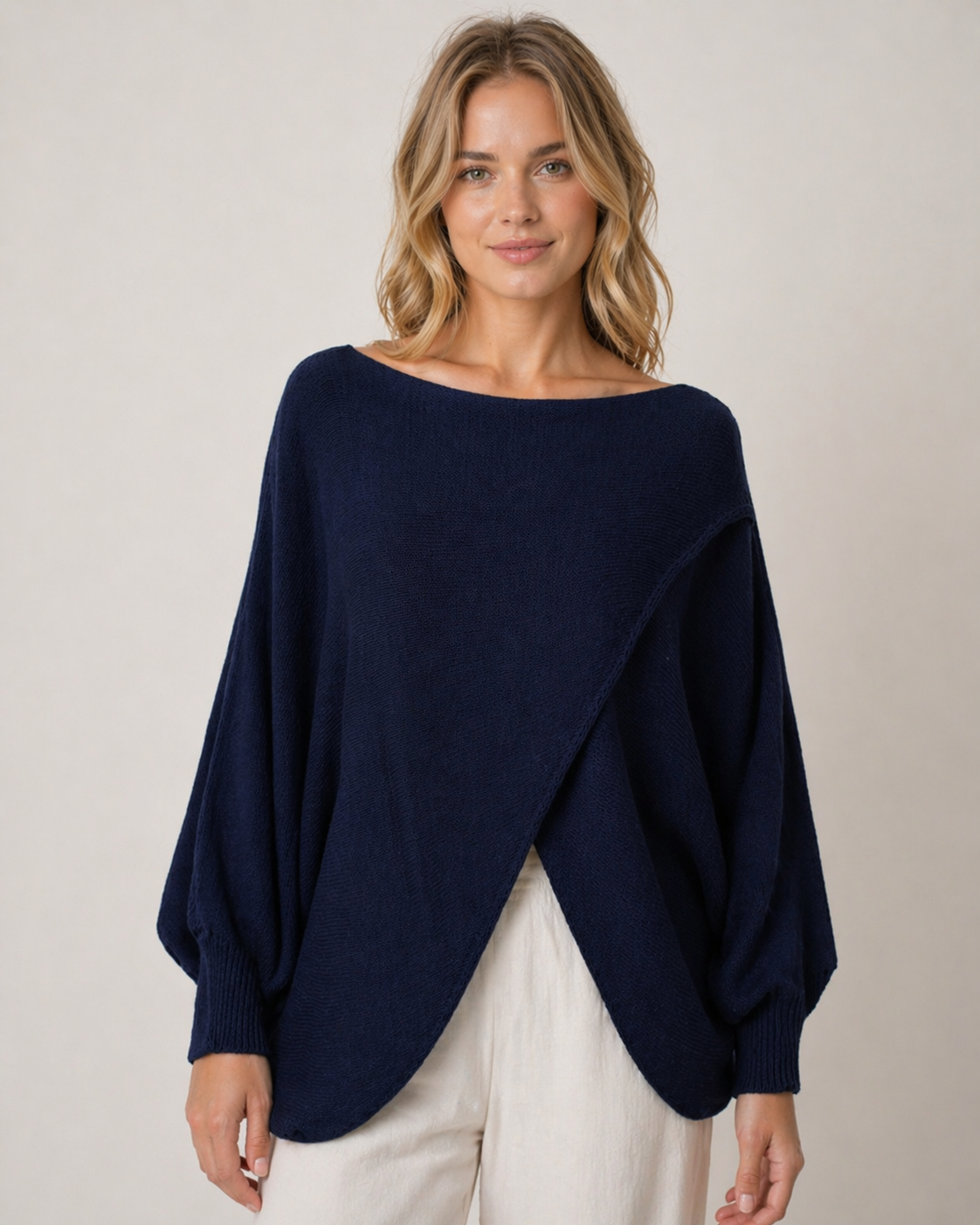 Trento Coss-over Feature Short Cotton Knit Sweater size 16-22 - Image 2