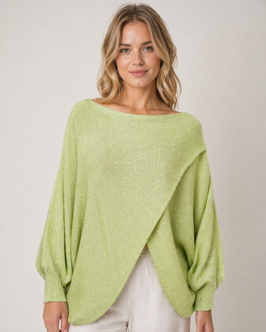 Trento Coss-over Feature Short Cotton Knit Sweater size 16-22 - Image 3