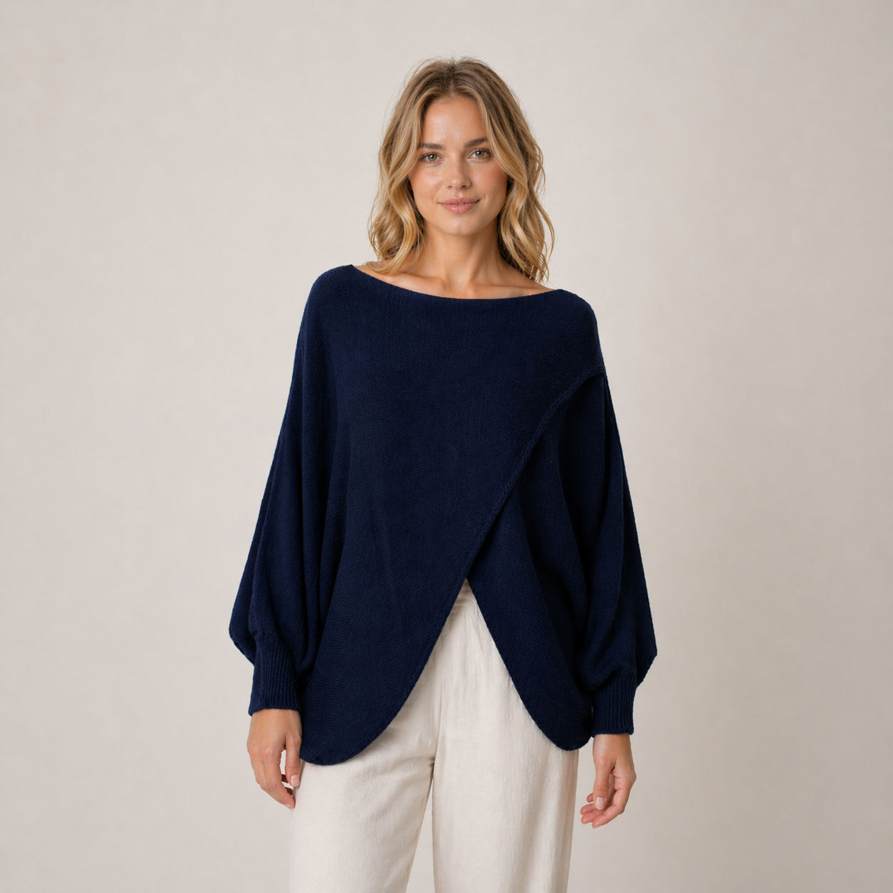 Trento Coss-over Feature Short Cotton Knit Sweater size 16-22
