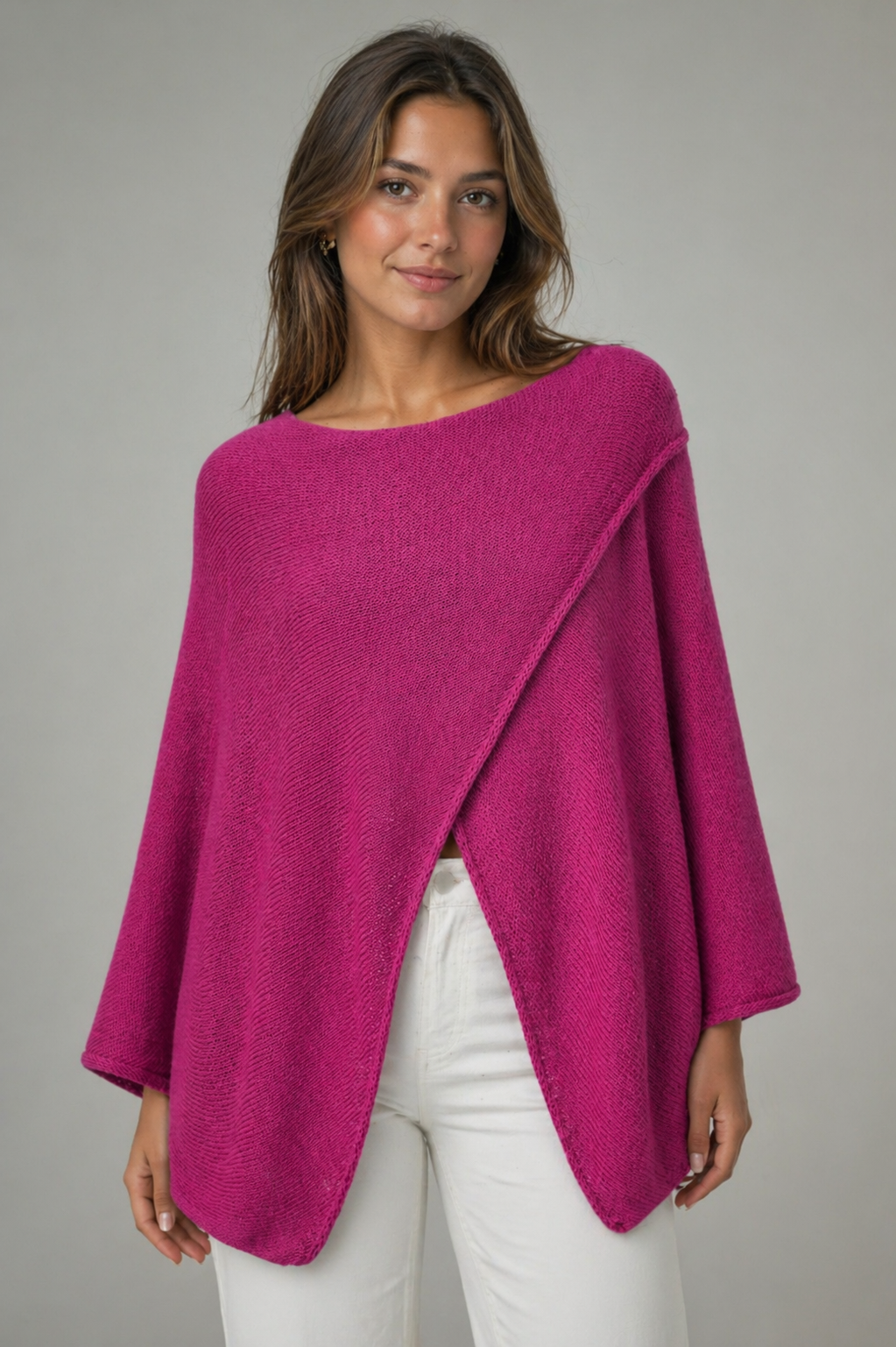 Trento Coss-over Feature Short Cotton Knit Sweater size 16-22 - Image 4