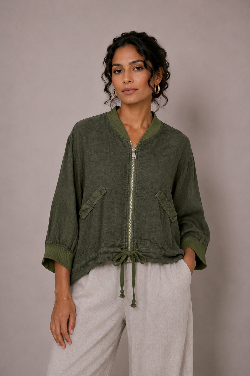 Justine Short Linen Jacket size 10-16 - Image 3