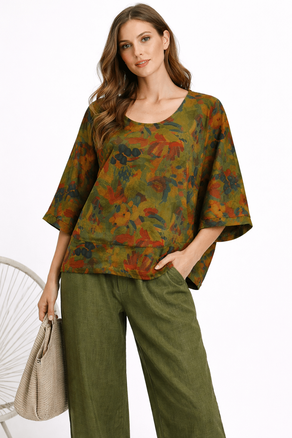 Torino short cropped printed Top by Bella Blue14-18 &18-22 - Image 3