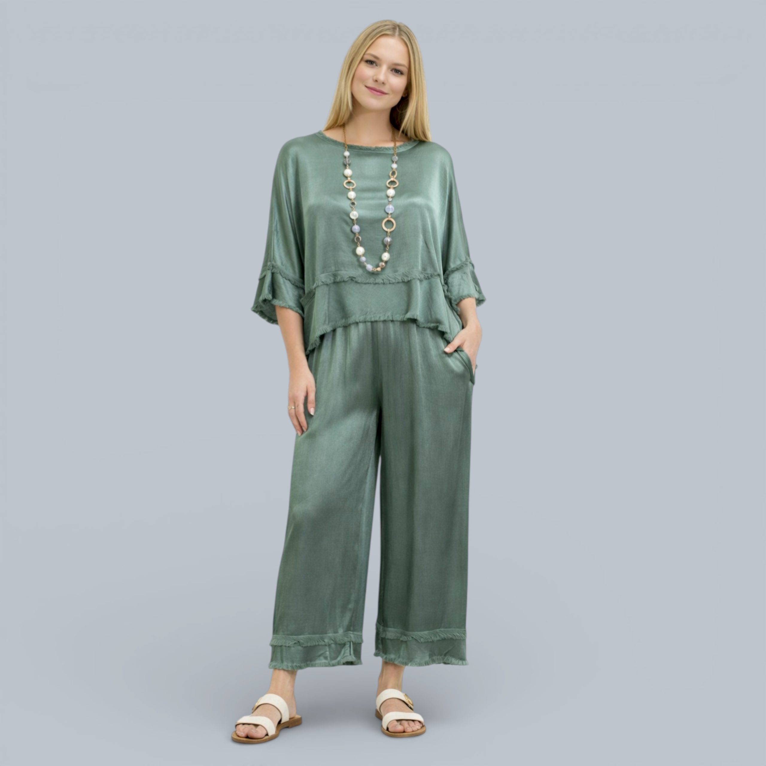 Caspia Soft Crinkle Fabric Two Piece Set 12-16
