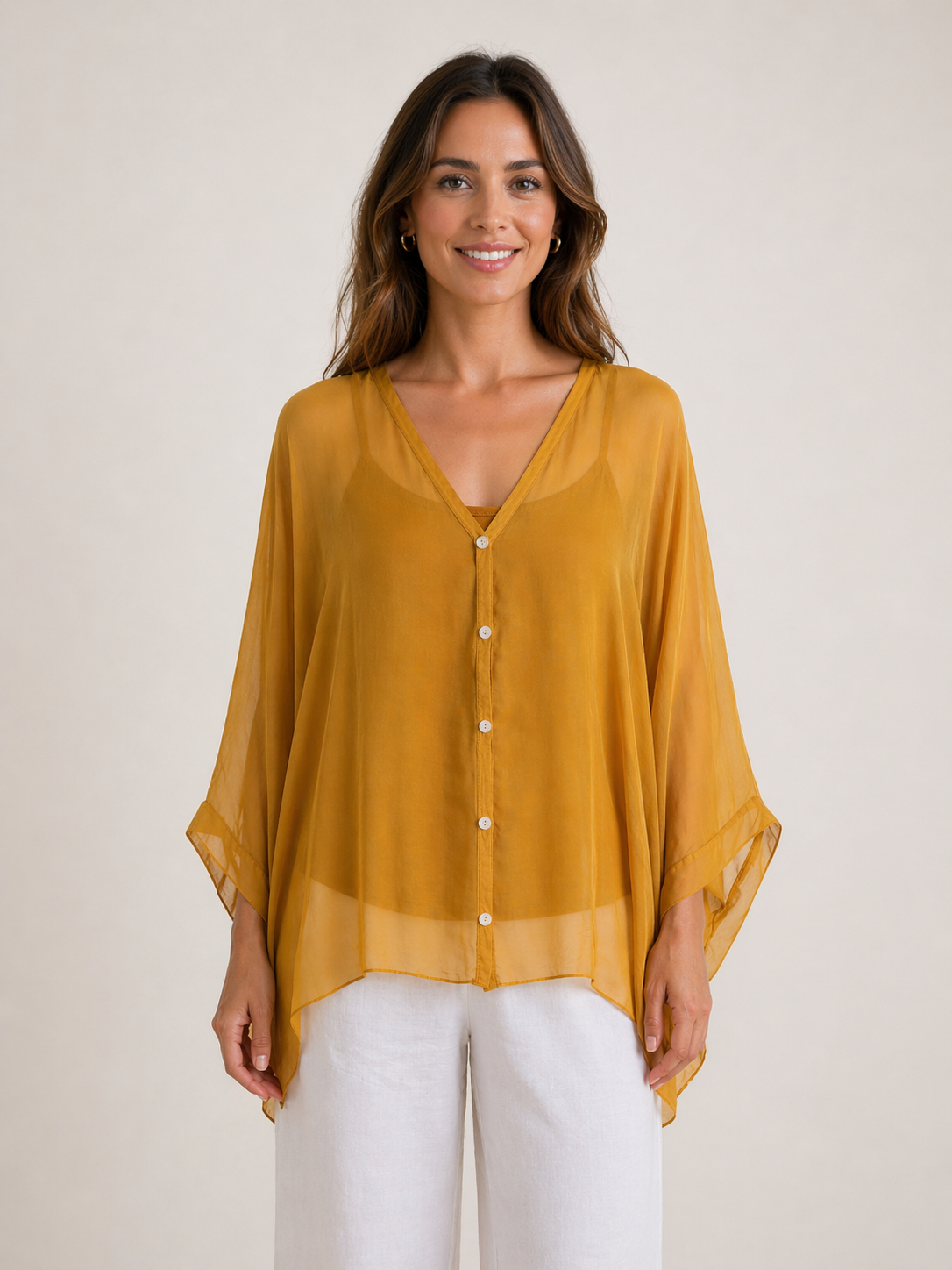 Marnie Silk Oversized Button up Blouse size12-20 - Image 3