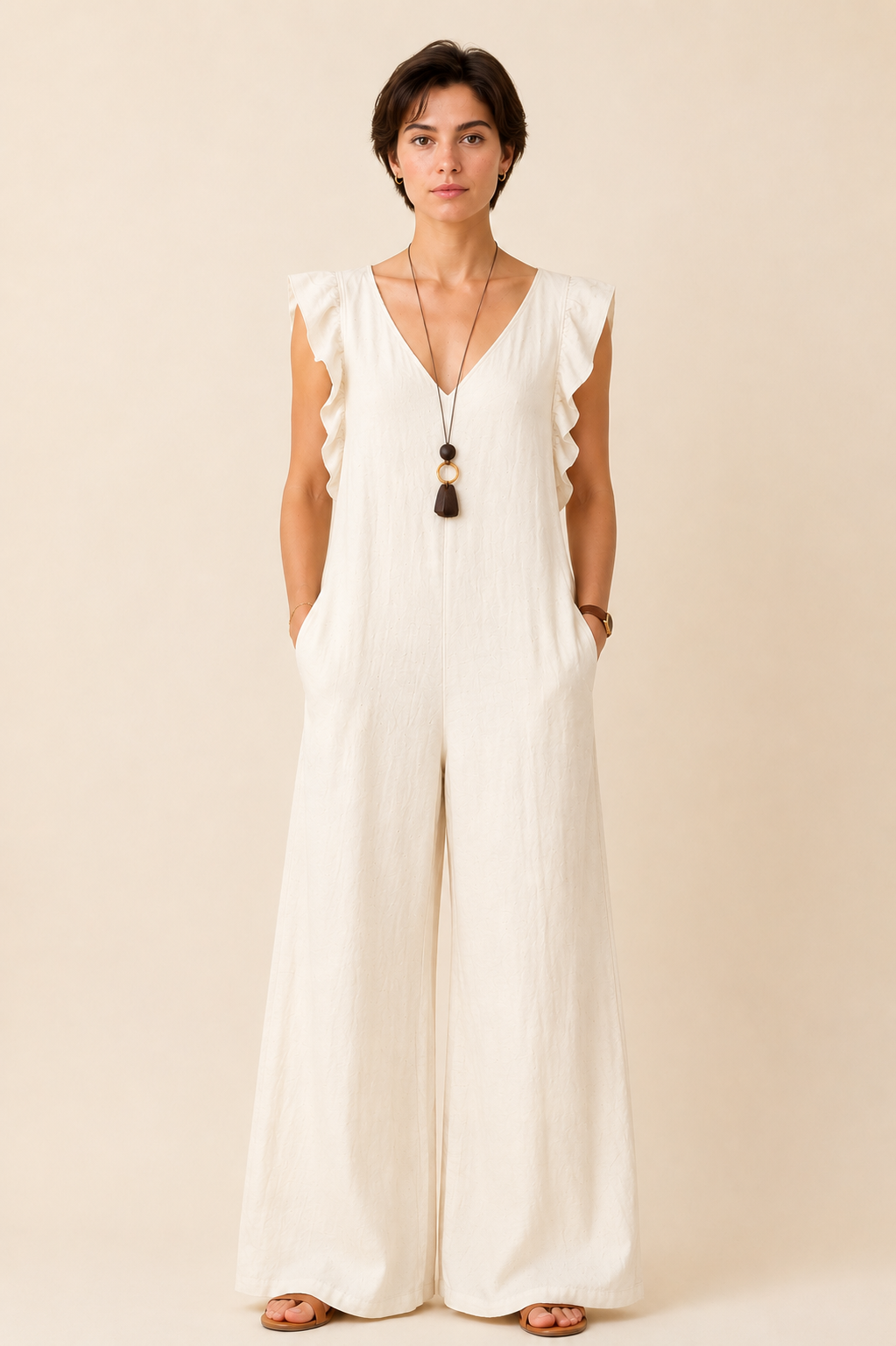 Atlin Sleeveless Wide Leg Jumpsuit 12-18 - Image 3