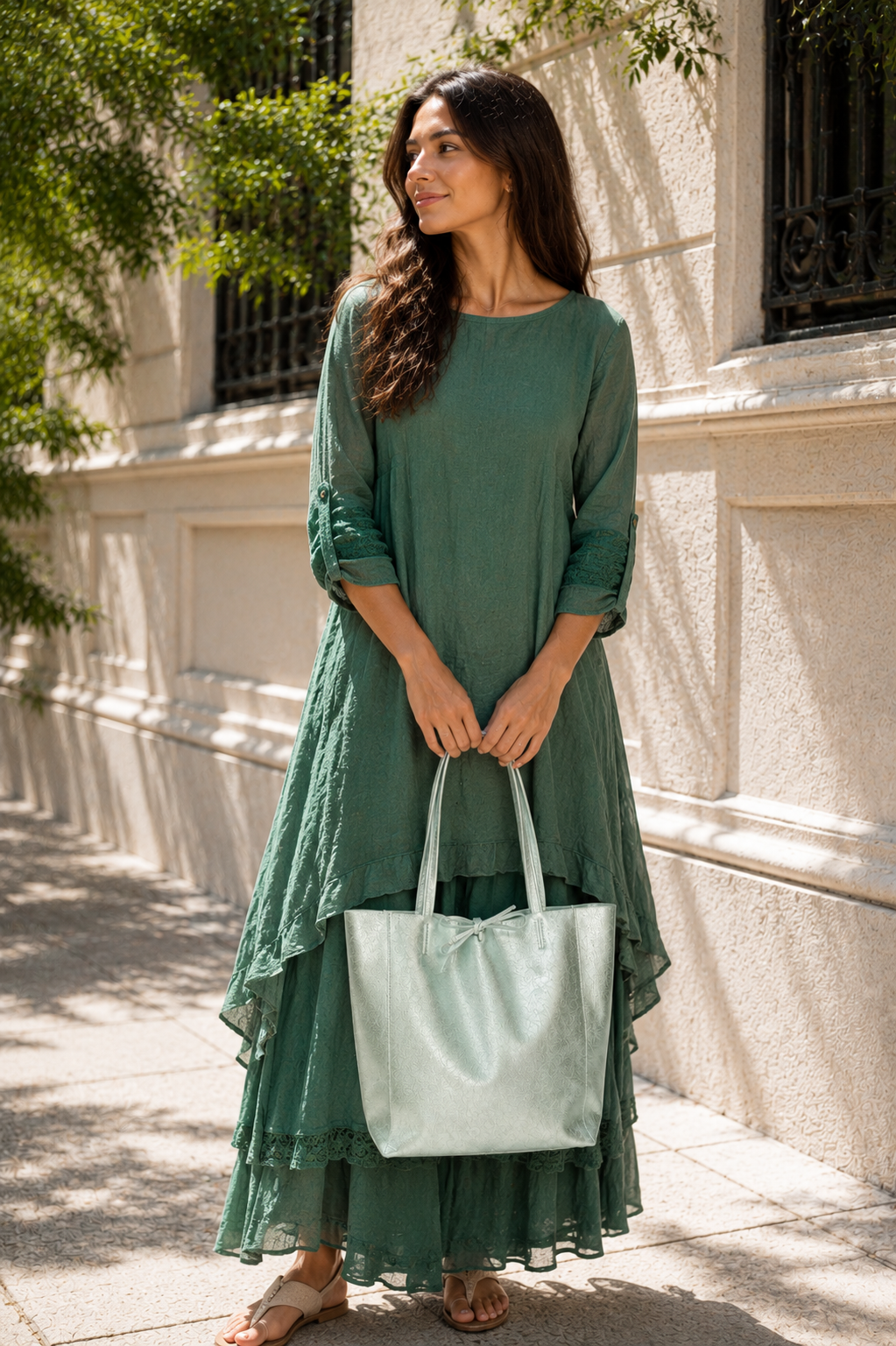 Metallic Leather Tote Bag - Image 5