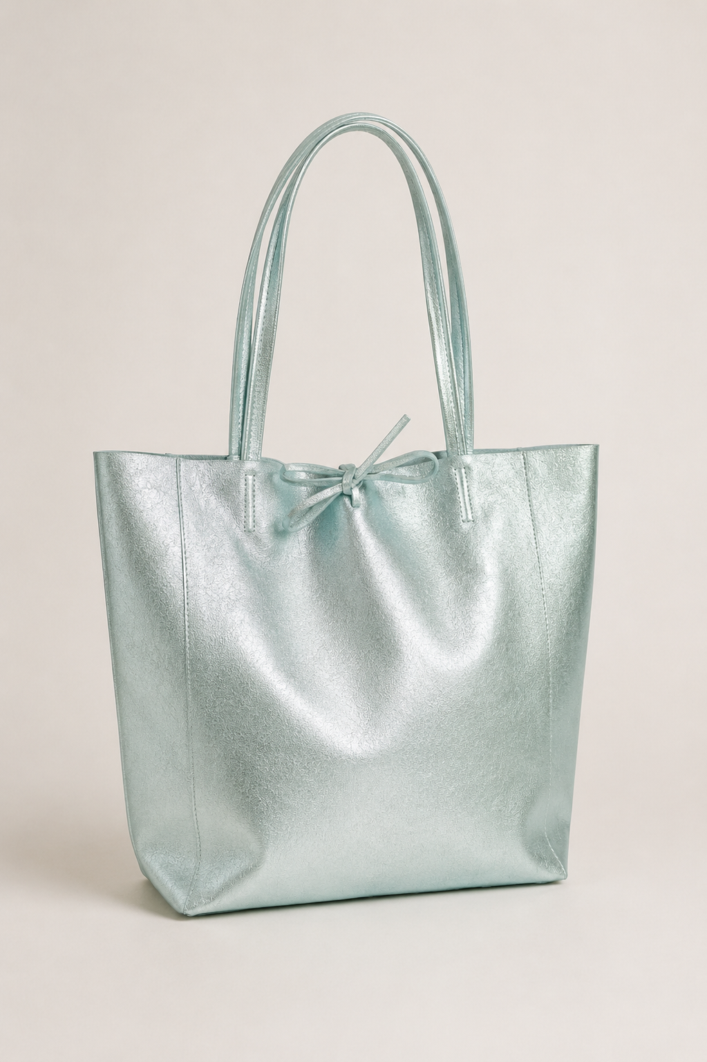 Metallic Leather Tote Bag - Image 11