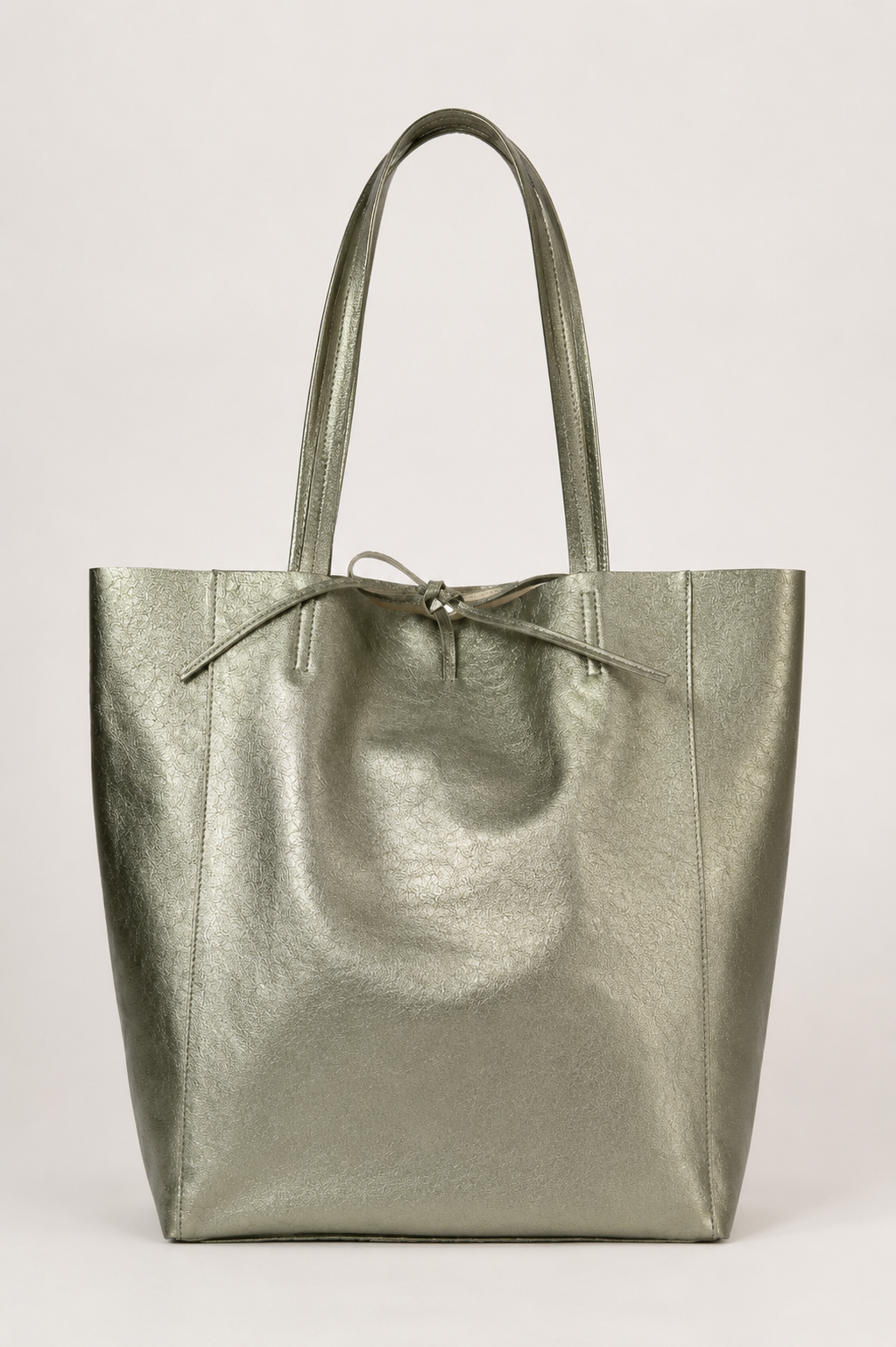 Metallic Leather Tote Bag - Image 10
