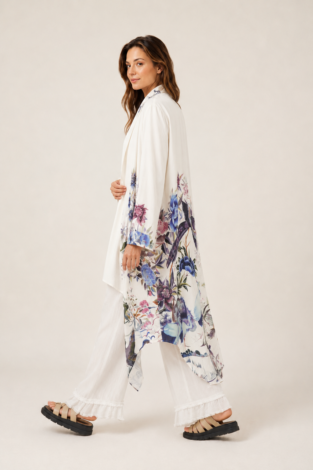 Loweri Botanical Print Long Shirt Dress Size 18-22 - Image 5